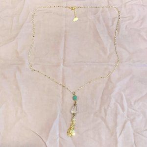 Hespera crystal and turquoise pendant necklace New